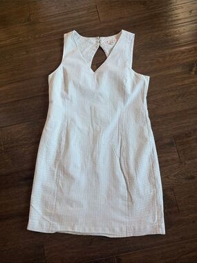 Southern Tide Light Blue and White Striped V-Neck dress